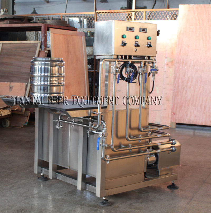 Manual double station keg washer